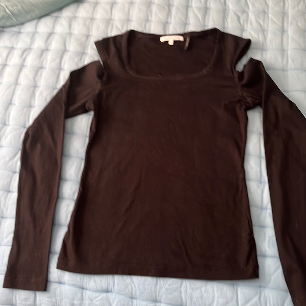 Helmut Lang Black Long Sleeve Scoop Neck Tee